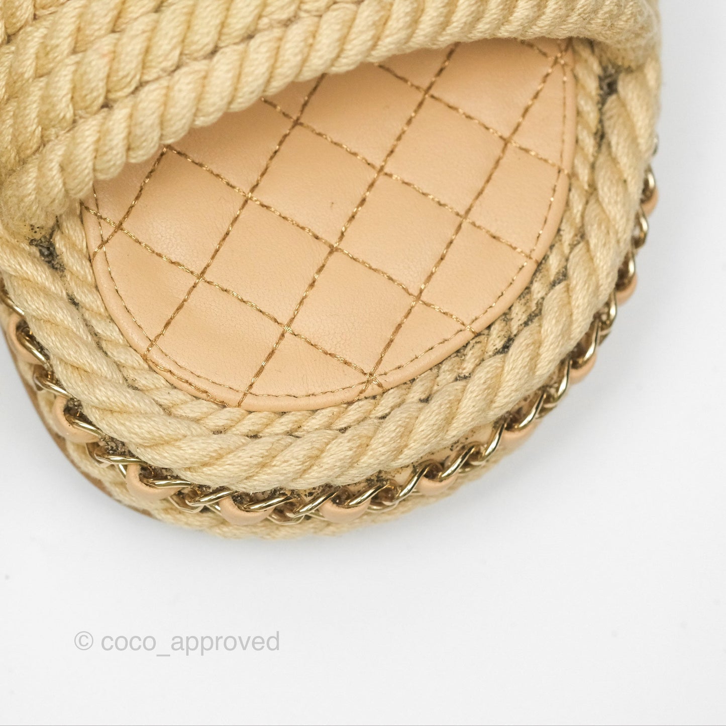 Chanel Cord Chain Slides Size 39