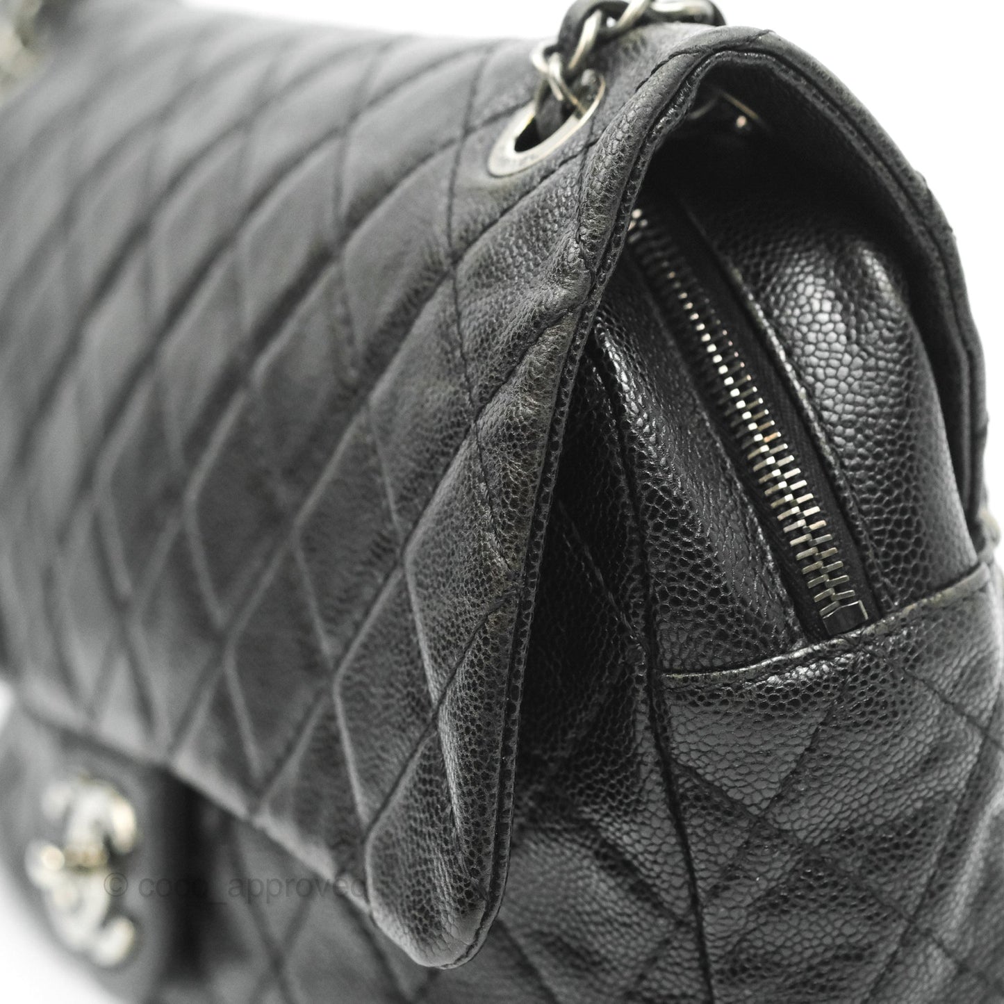 Chanel Jumbo Easy Flap Bag Black Caviar Ruthenium Hardware