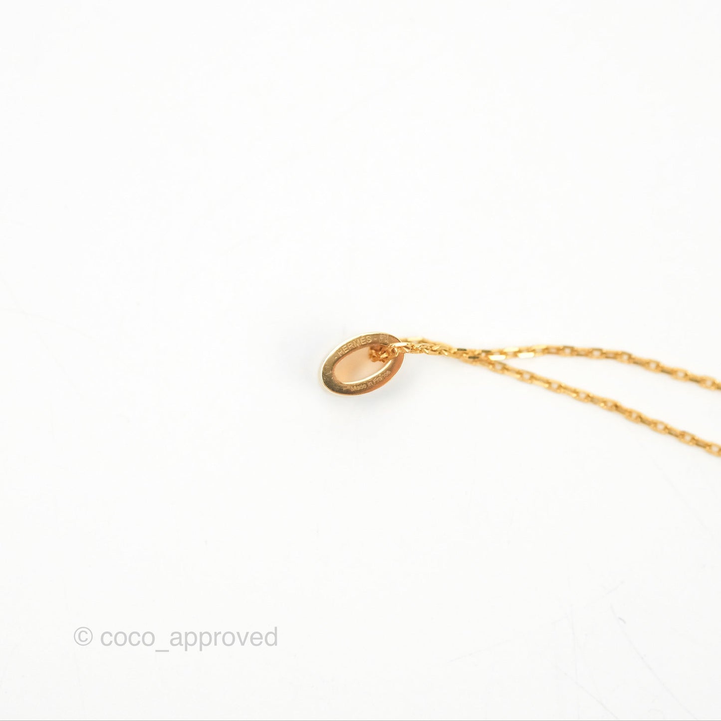 Hermès Mini Pop H Pendant Necklace Blue Jean Gold Hardware