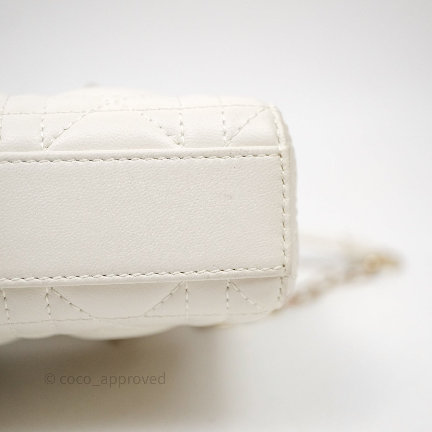 Christian Dior Micro Lady D-Joy Bag Latte Cannage Lambskin Gold Hardware