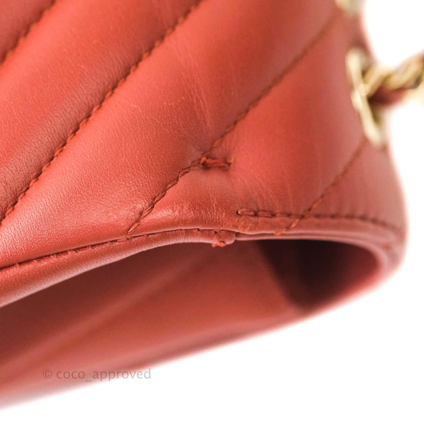 Chanel Small Statement Chevron Flap Bag Red Lambskin Gold Hardware