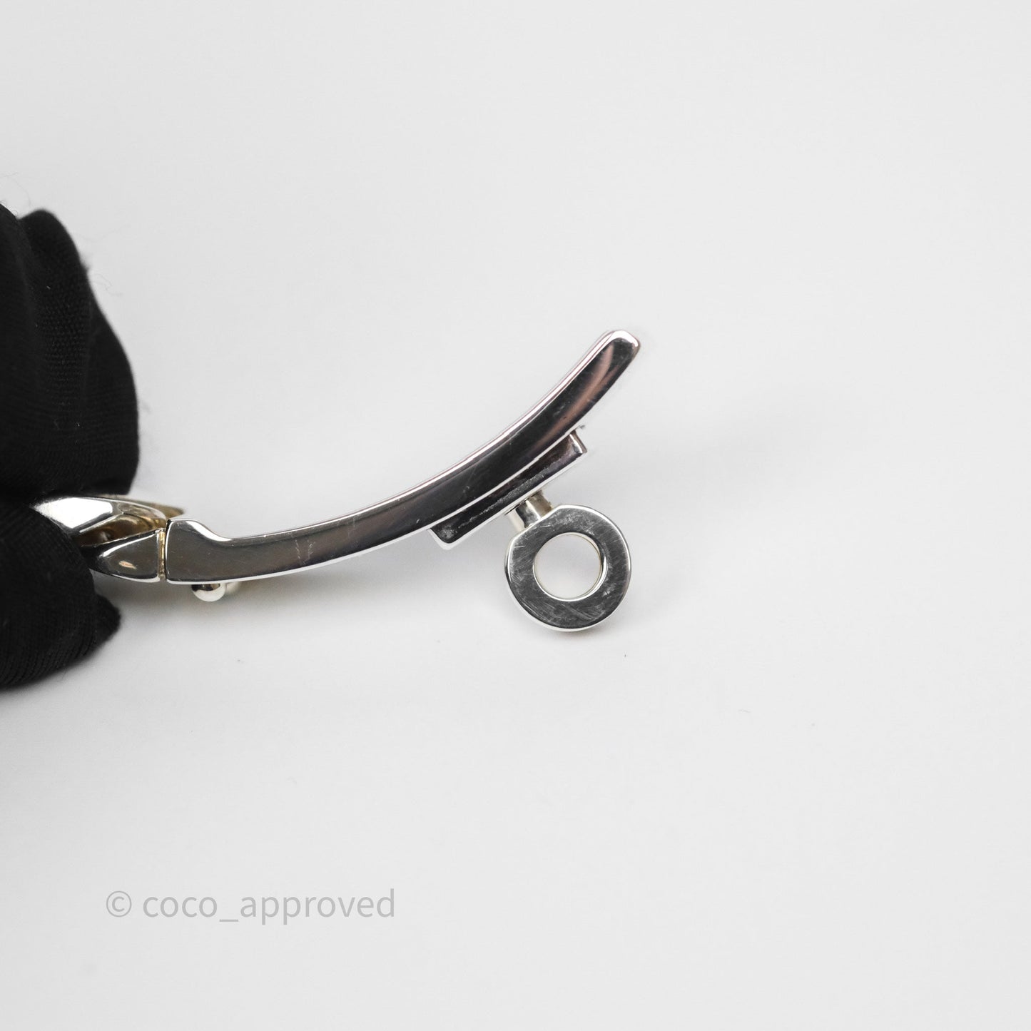 Hermes Kelly Gourmette GM Bracelet Silver Size ST