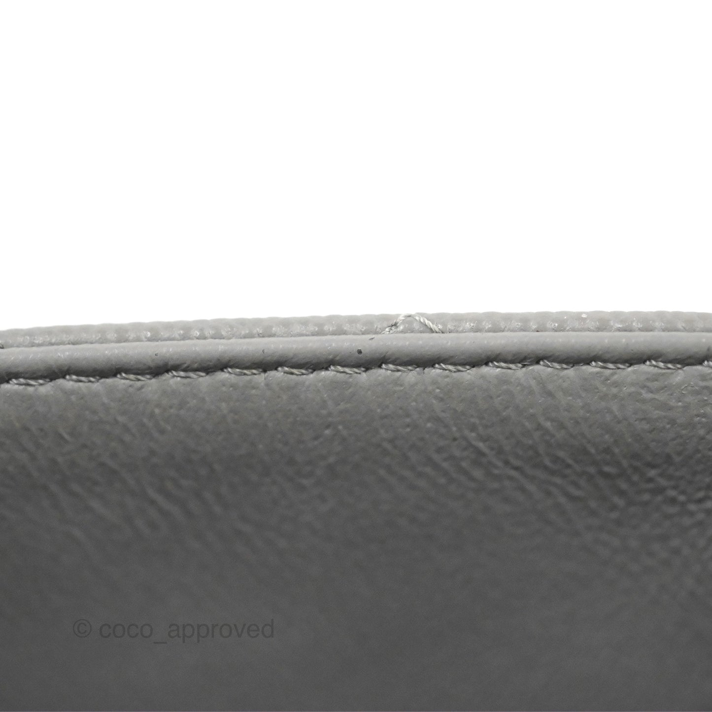 Chanel Quilted Mini Rectangular Flap Grey Caviar Silver Hardware 17B