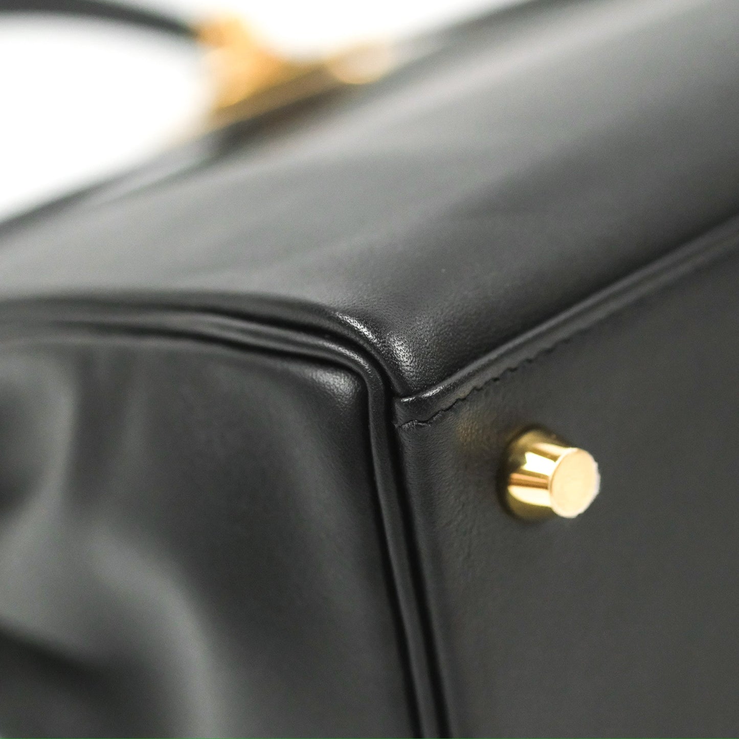 Hermès Retourne Kelly 25 Black Swift Gold Hardware