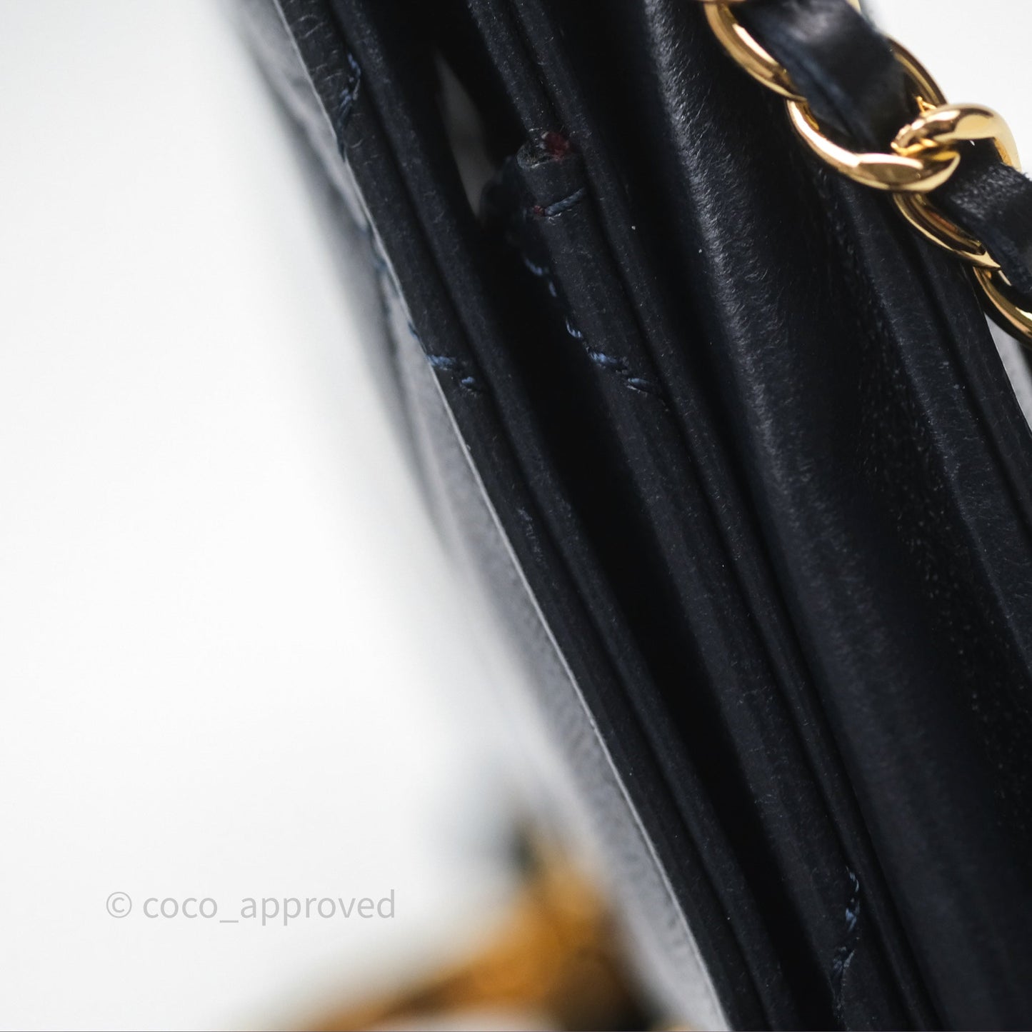 Chanel Golden Class Wallet on Chain WOC Navy Lambskin Gold Hardware