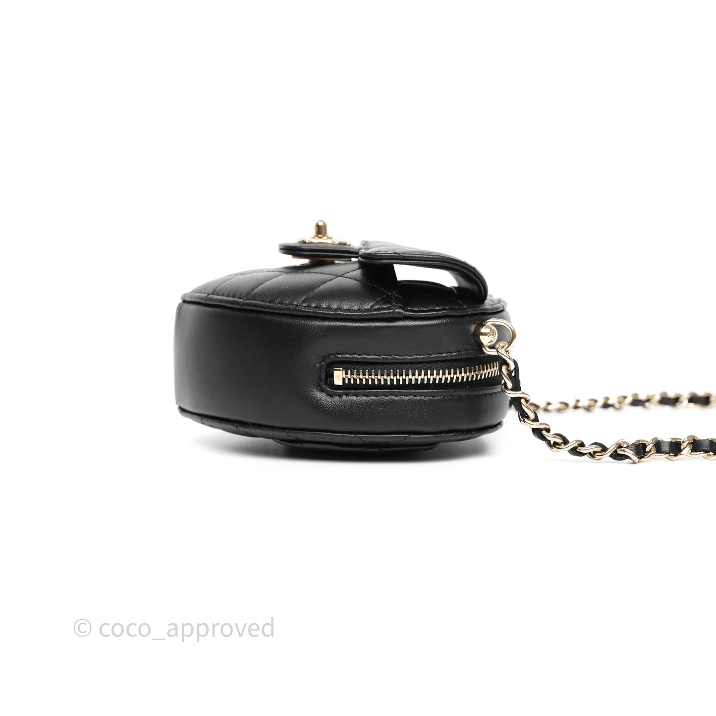 Chanel Small Heart Bag Black Lambskin Gold Hardware