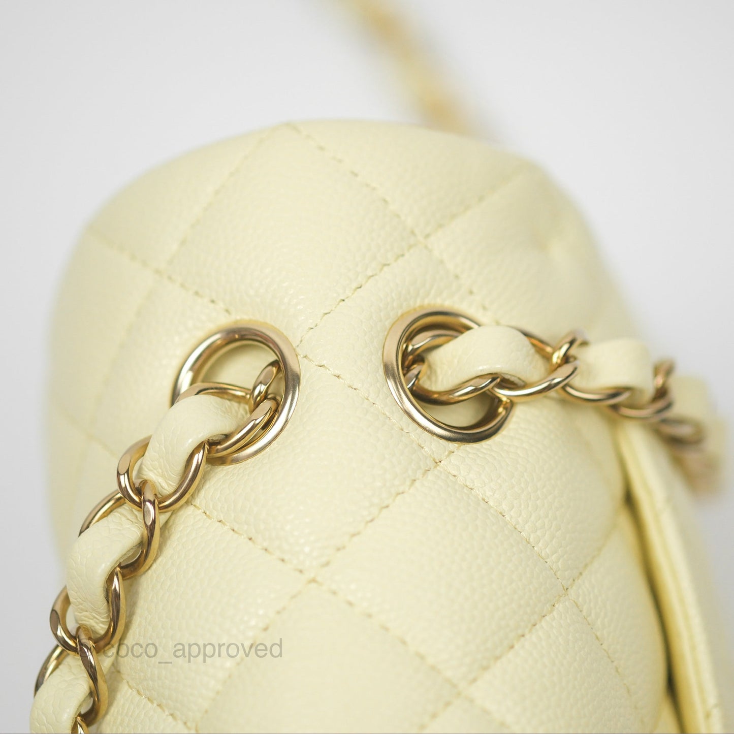 Chanel Small Classic Flap Quilted Yellow Caviar Gold Hardware