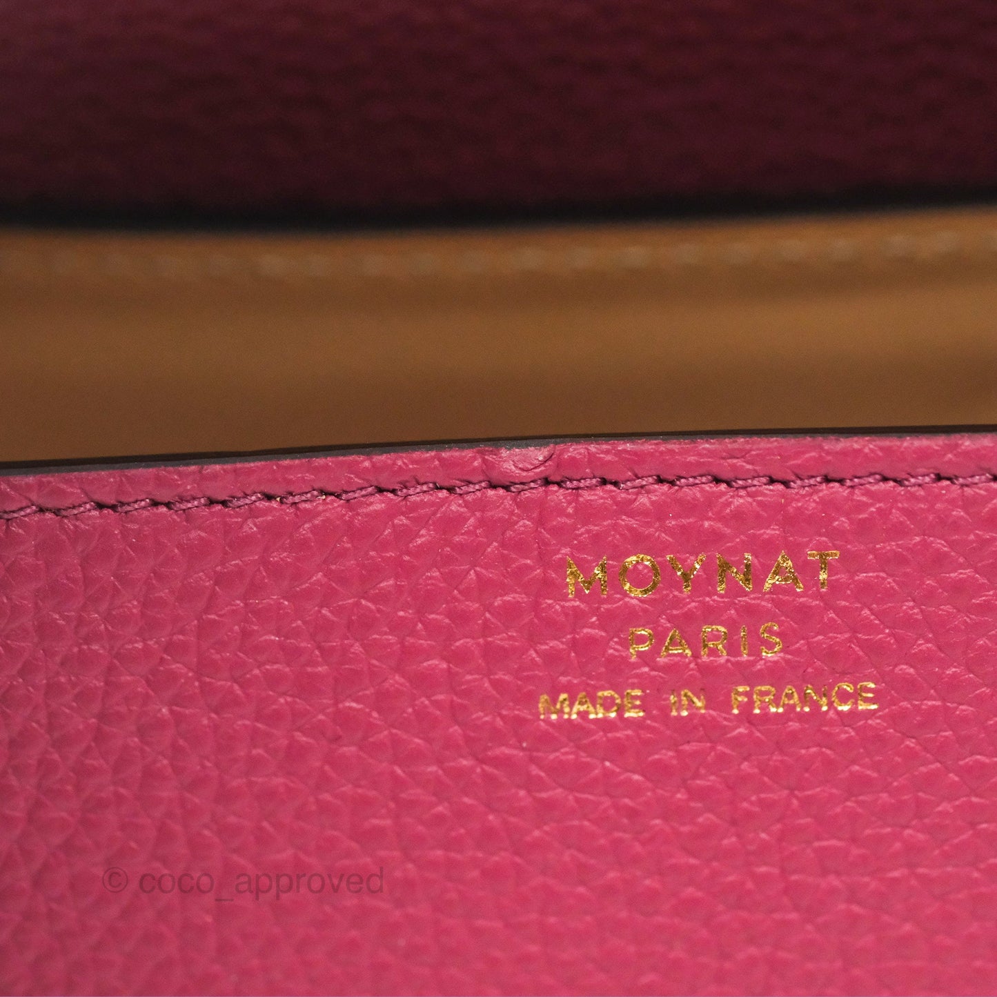 Moynat Réjane Nano Litchi Taurillon Blush Leather