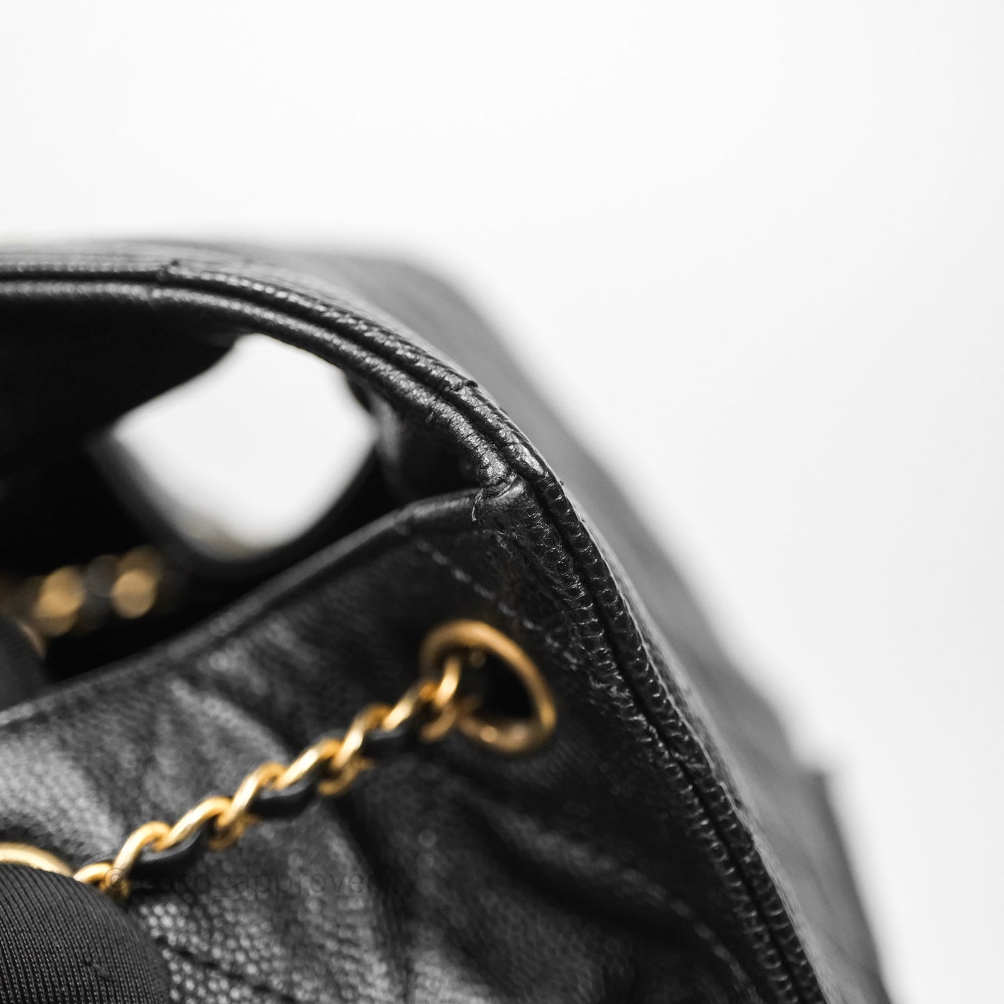 Chanel 25 Medium Black Caviar Aged Gold Hardware