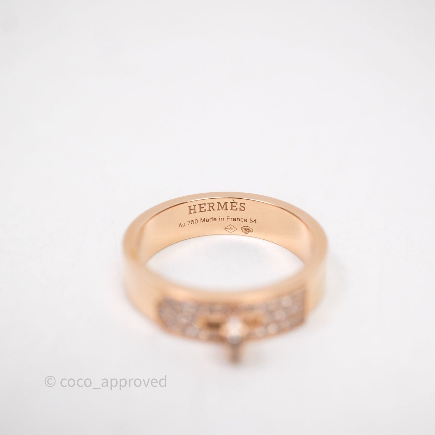 Hermès Kelly Ring Rose Gold With Diamonds Size 54