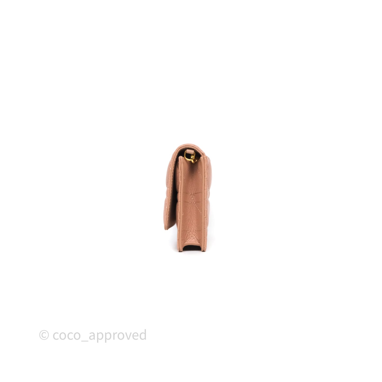 Christian Dior Caro Pouch with Chain In Supple Pink Cannage Calfskin