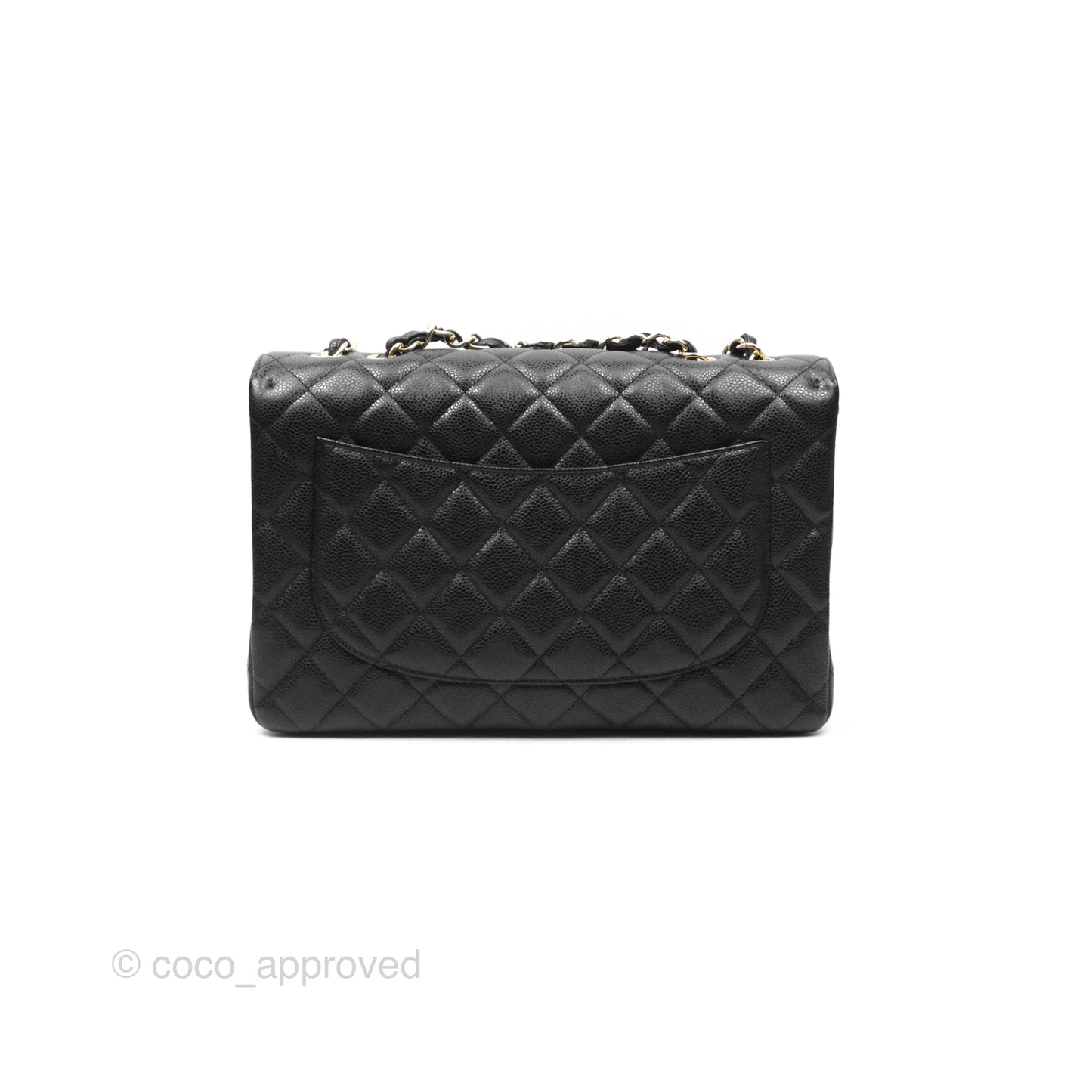 Chanel Jumbo Single Flap Black Caviar Gold Hardware