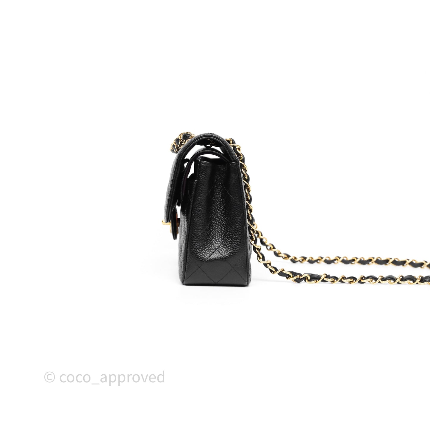 Chanel Small Classic Flap Quilted Black Caviar Gold Hardware