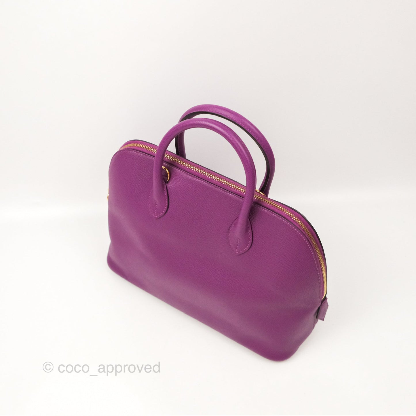 Hermès Bolide 1923 31 Purple Epsom Palladium Hardware