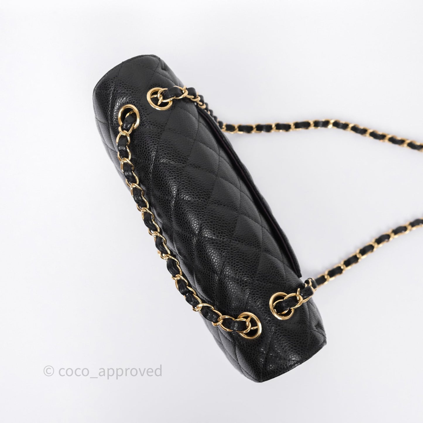 Chanel M/L Medium Classic Flap Quilted Black Caviar Gold Hardware