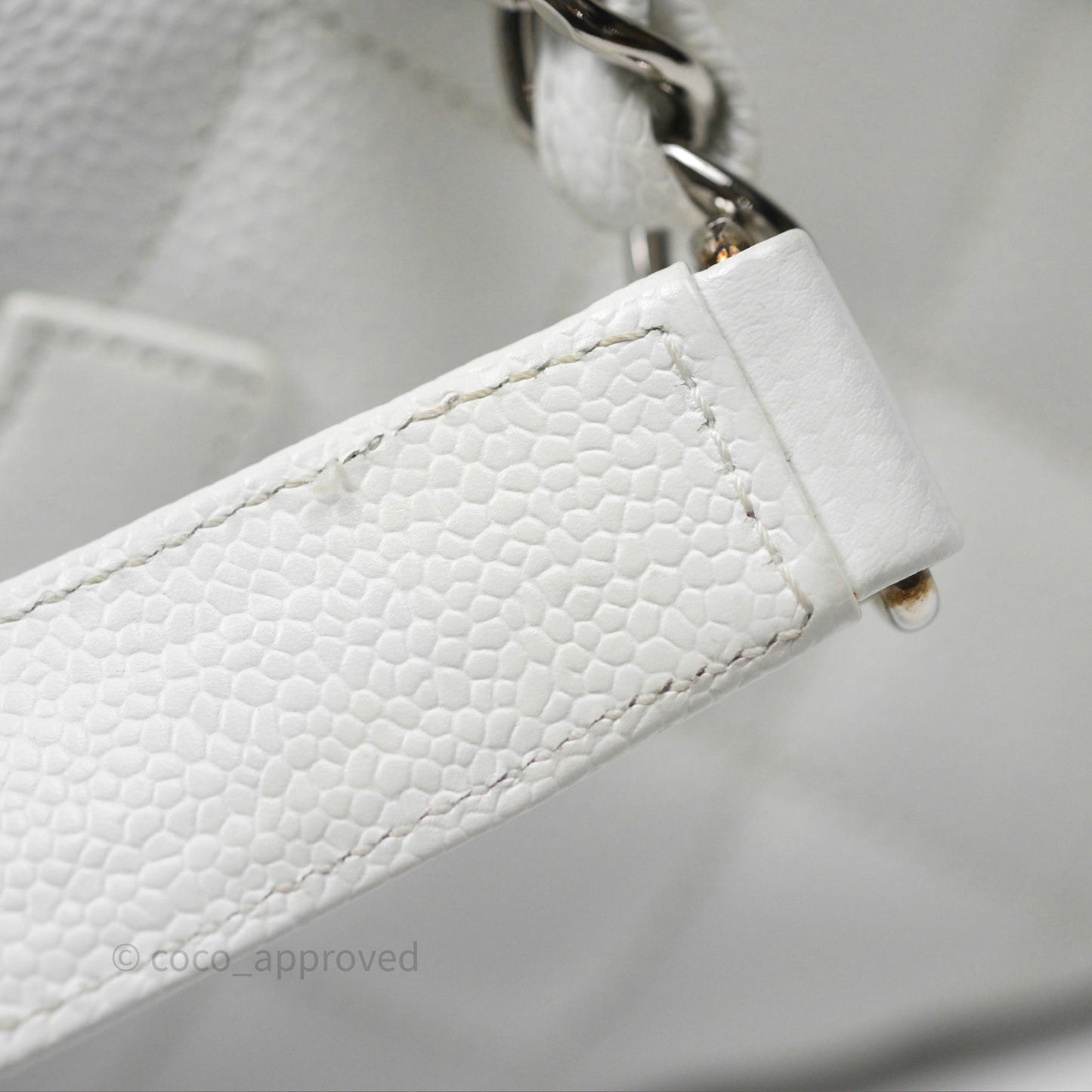 Chanel GST White Caviar Silver Hardware