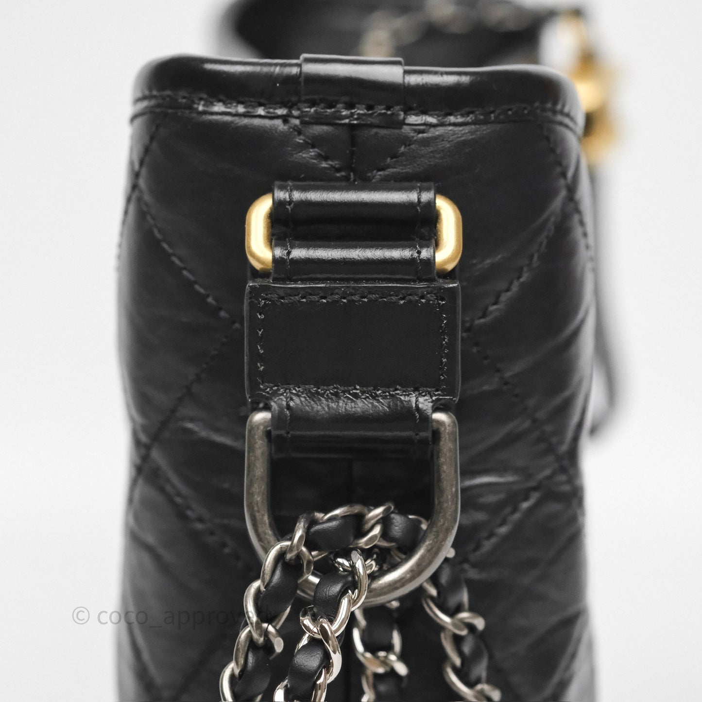 Chanel New Medium Gabrielle Hobo Quilted Black Aged Calfskin