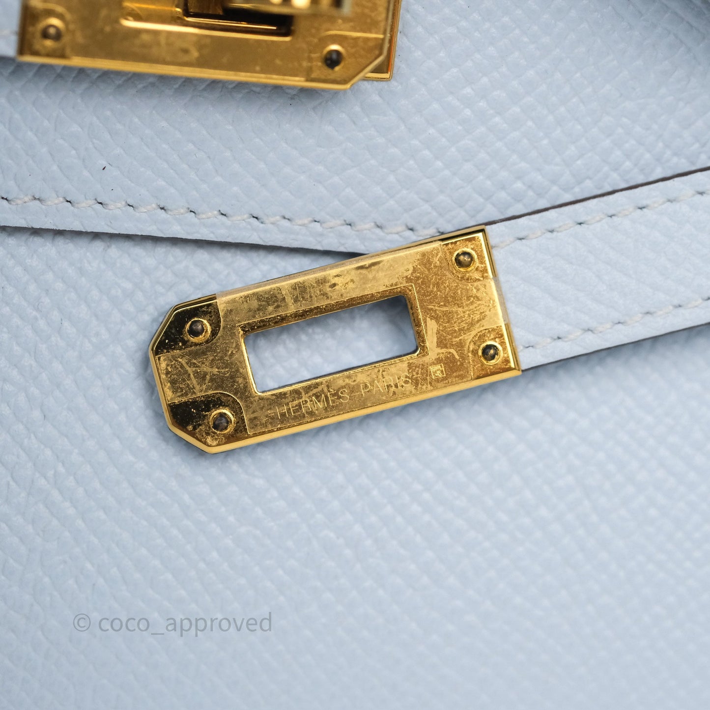 Hermès Kelly To Go Wallet Bleu Brume T0 Epsom Gold Hardware