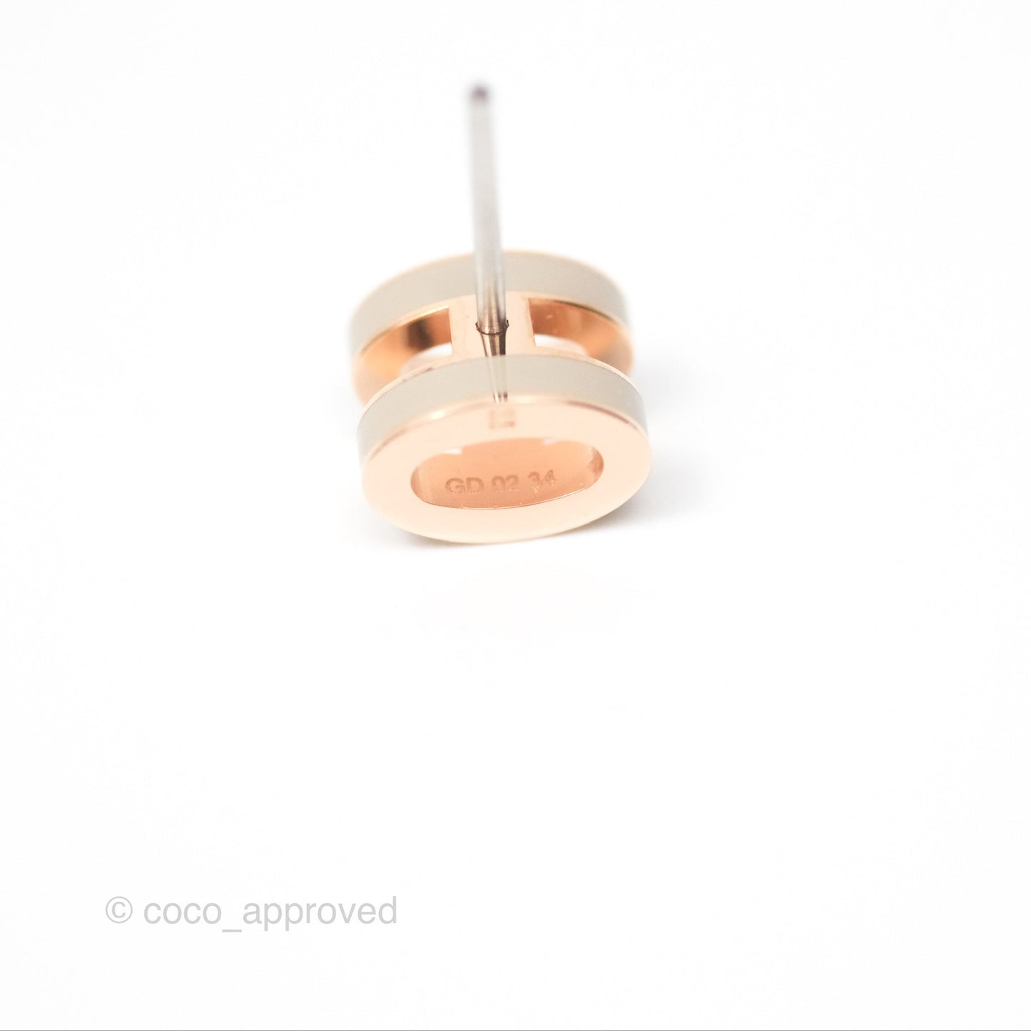 Hermès Mini Pop H Earrings Marron Glace Rose Gold