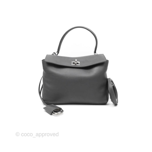 Balenciaga Rodeo Mini in Grey Smooth Calfskin Antique Silver Hardware