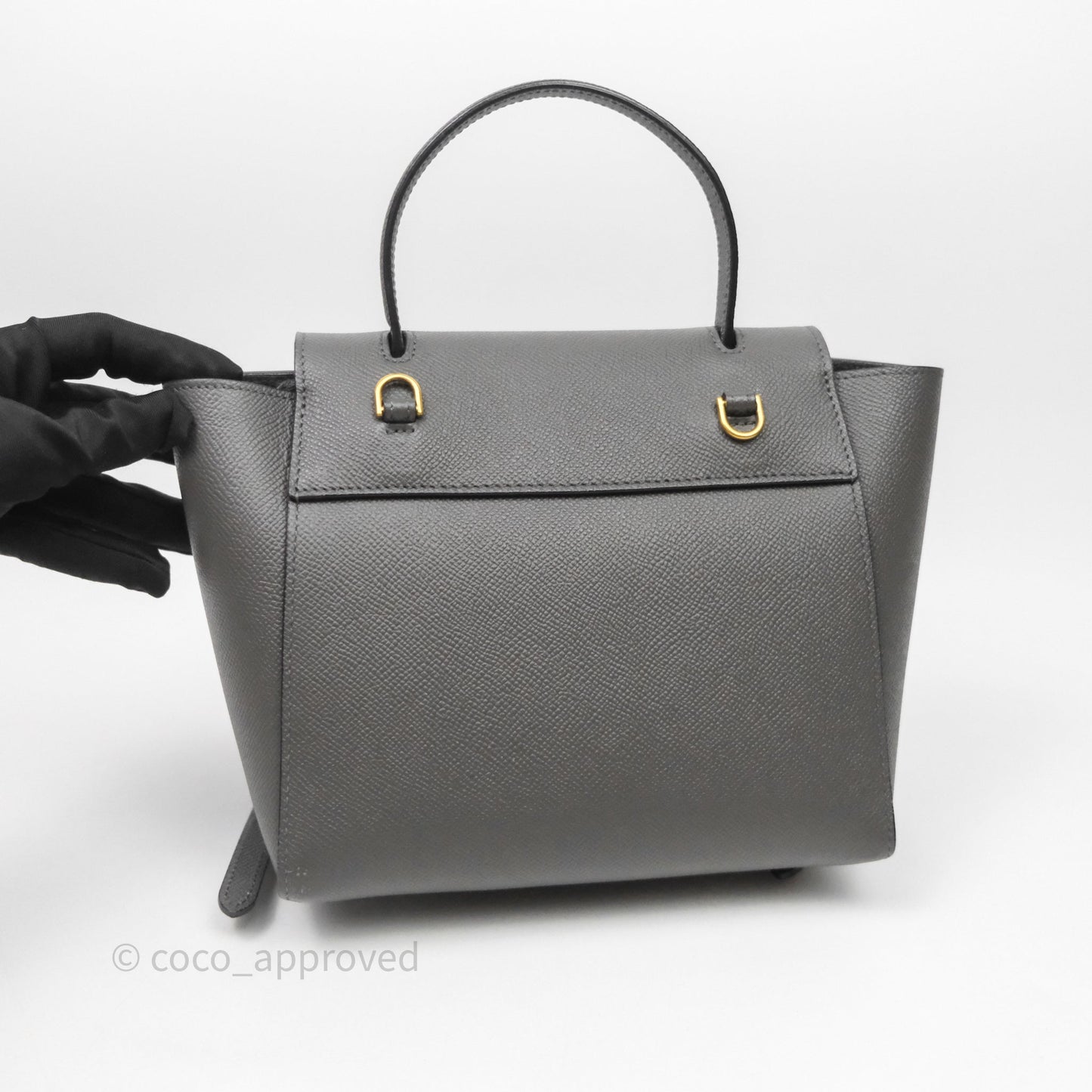 Celine Nano Belt Bag Grey Grained Calfskin Gold Hardware