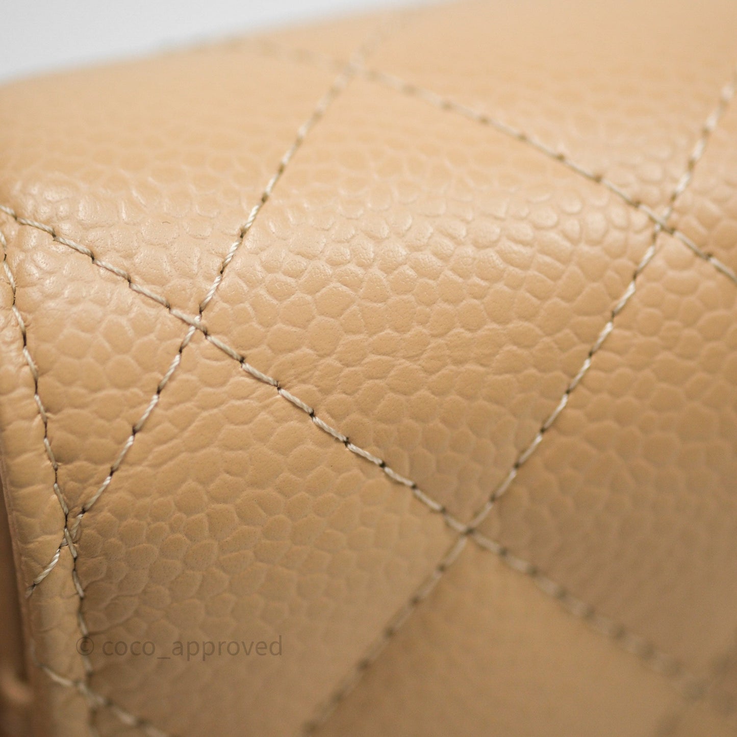 Chanel Quilted Classic Wallet on Chain WOC Beige Caviar Gold Hardware