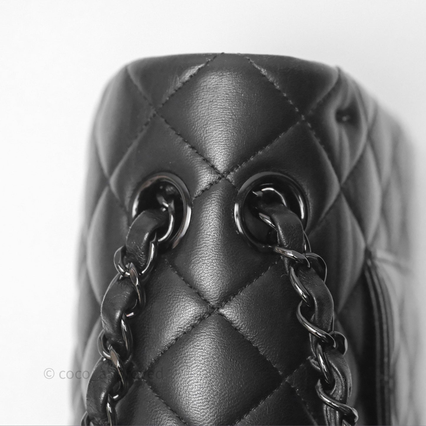 Chanel Classic Quilted M/L Medium Double Flap So Black Lambskin