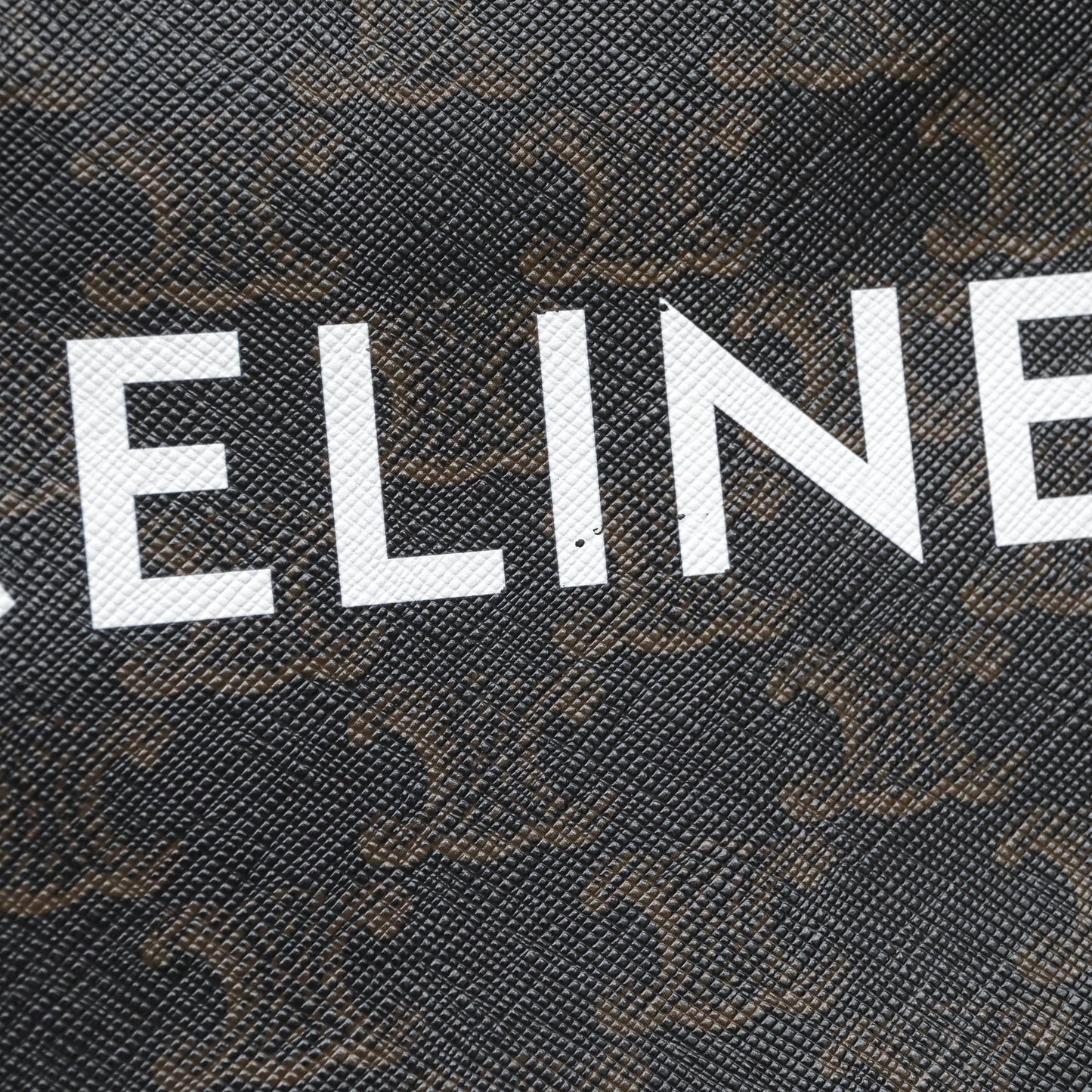 Celine Mini Vertical Cabas Bag Triomphe Canvas Tan Calfskin