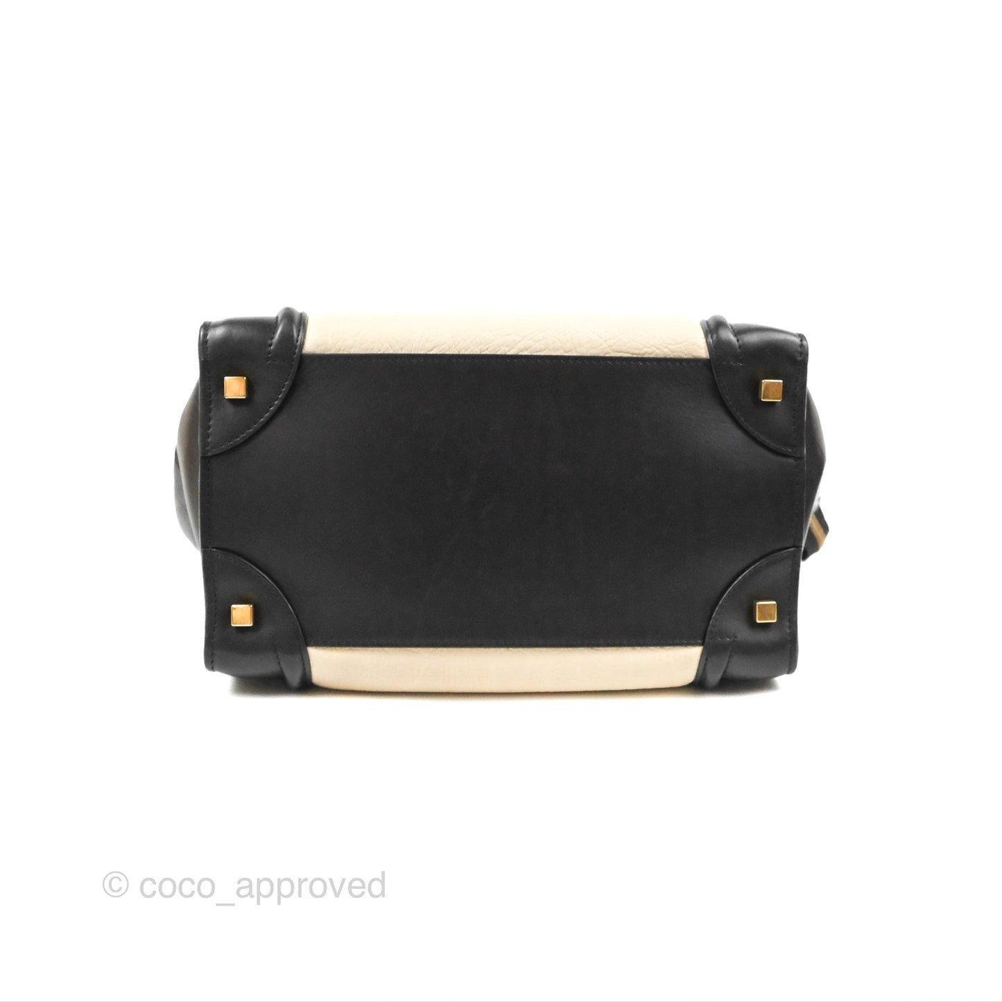 Celine Mini Luggage Bag Black/White Aged Calfskin