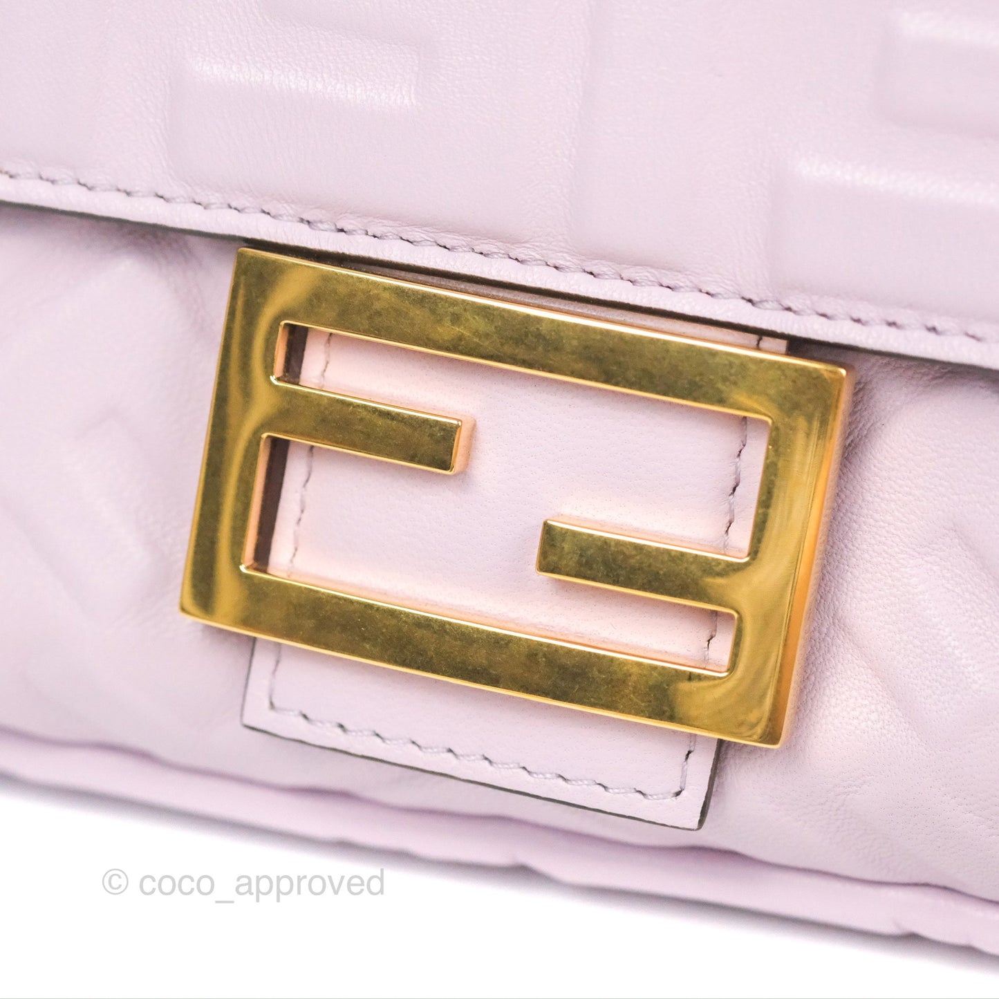 Fendi Medium Baguette Bag Lilac Calfskin Gold Hardware