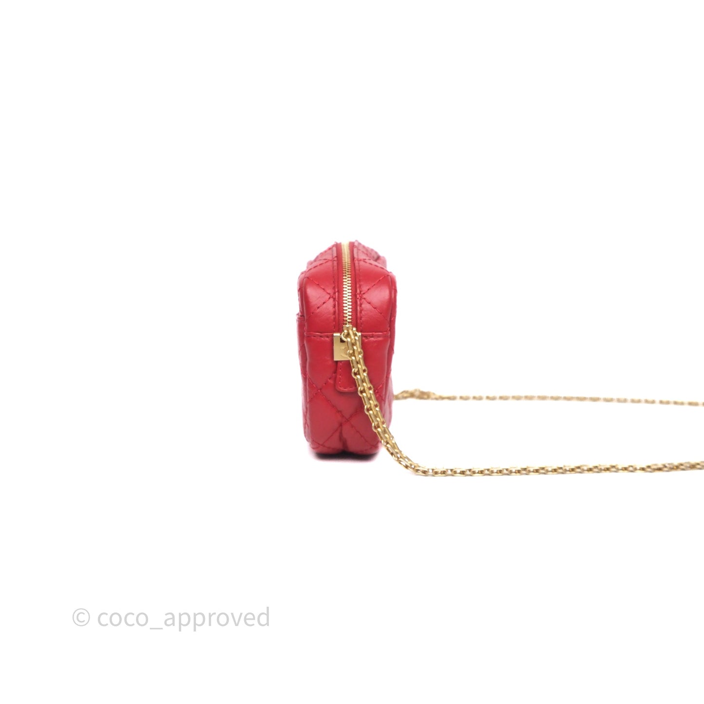 Chanel Quilted Mini Reissue Camera Case Red Aged Calfskin Aged Gold Hardware