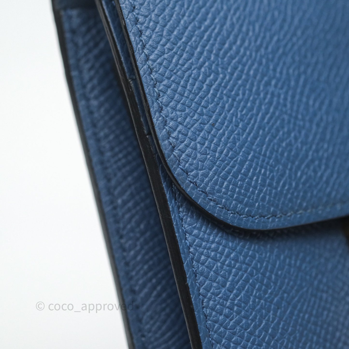 Hermès Constance Short Wallet Bleu Agate R2 Epsom Gold Hardware