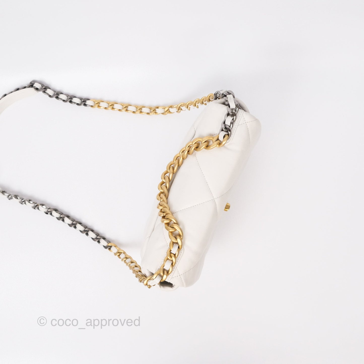 Chanel 19 Small White Mixed Hardware