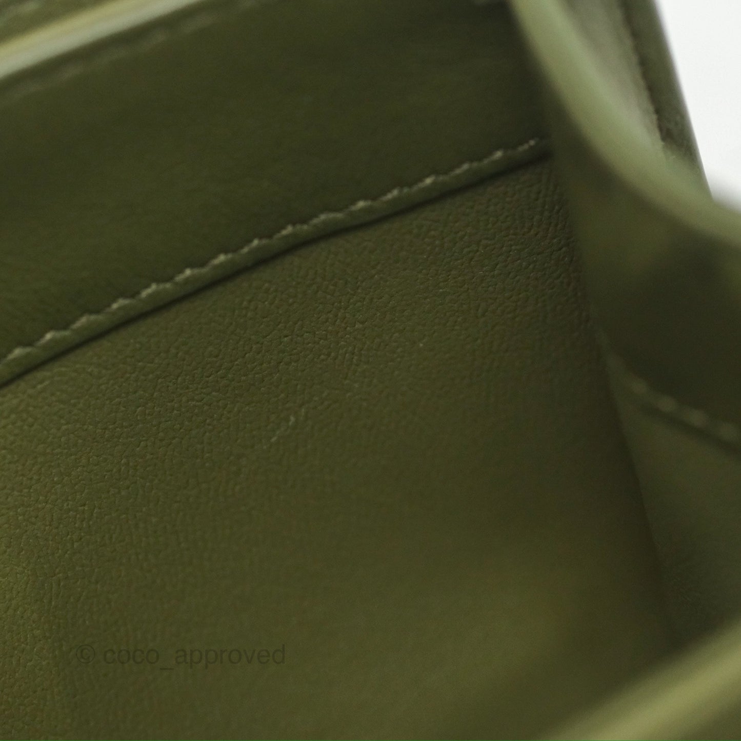 Chanel Small Coco Lady Quilted Flap Bag With Top Handle Olive Green Calfskin Gold Hardware