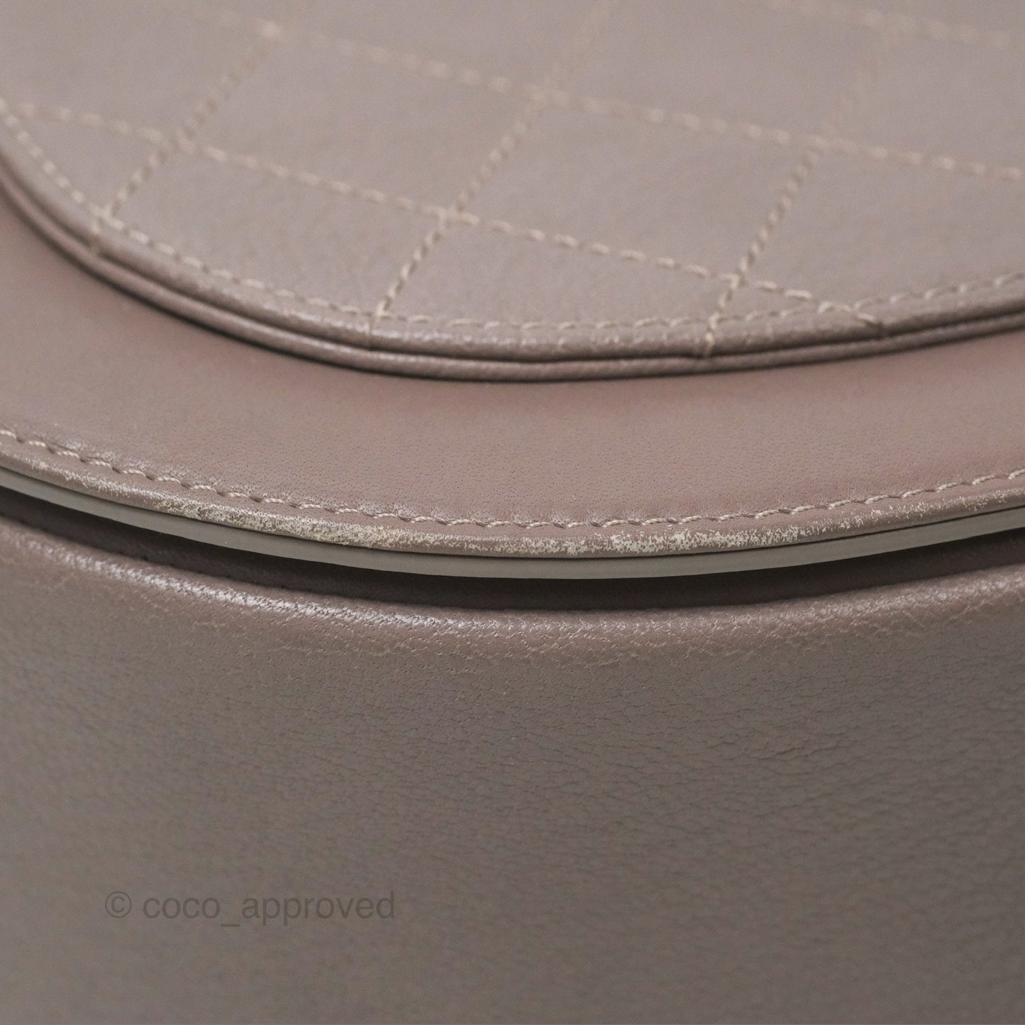 Chanel Coco Curve Flap Burnished Lilac Grey Calfskin Goatskin Antique Gold Hardware
