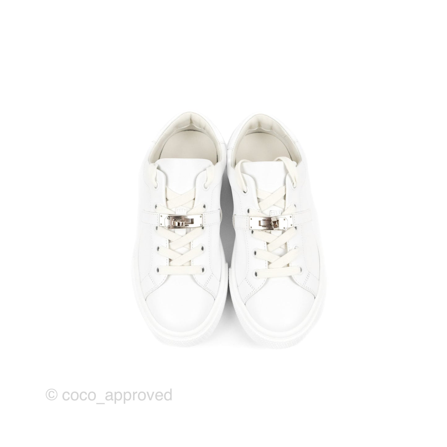 Hermès Day Sneaker Kelly Blanc Palladium Size 35.5