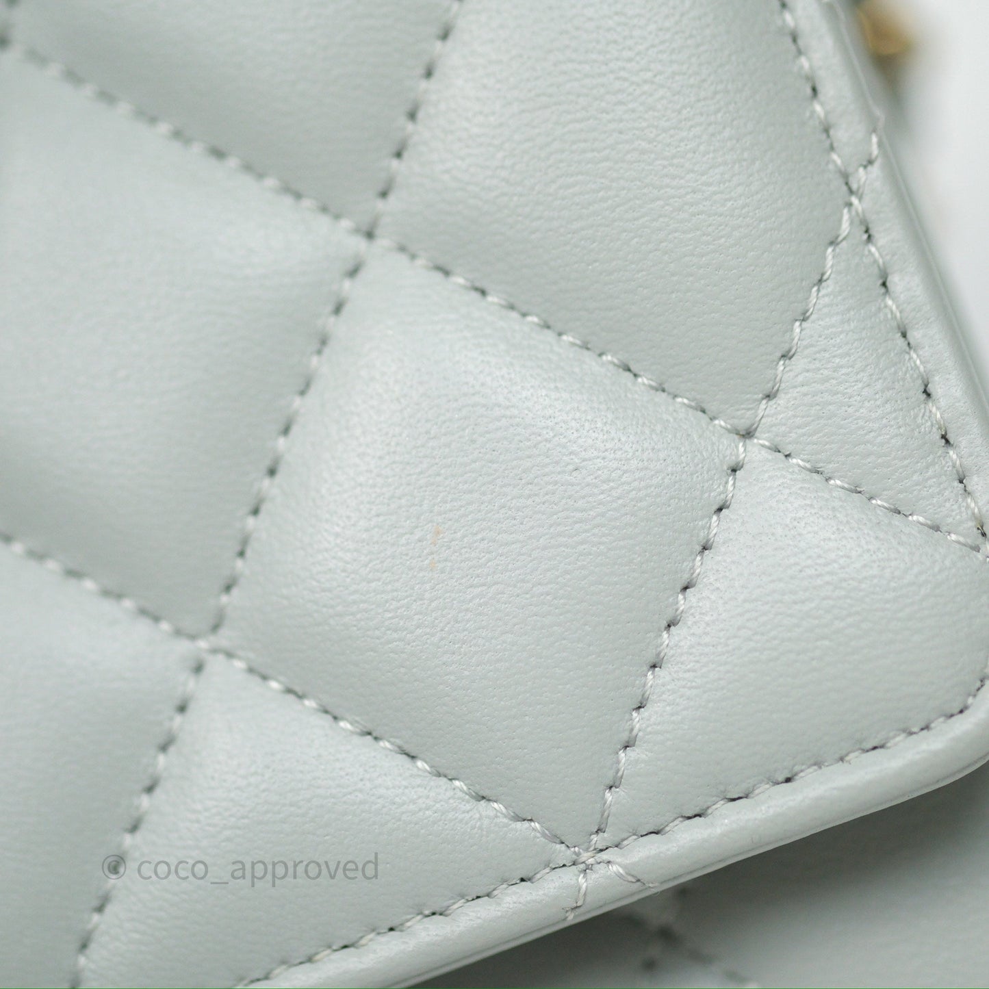 Chanel Classic Quilted Wallet on Chain WOC Grey Lambskin Gold Hardware