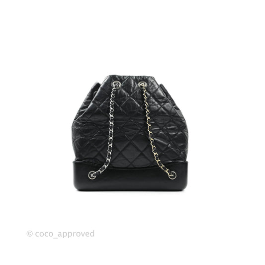 Chanel Small Gabrielle Backpack Black Aged Calfskin