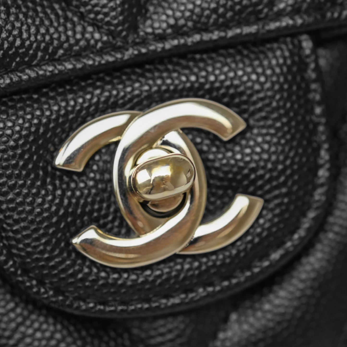Chanel Mini Rectangular Chevron Black Caviar Gold Hardware