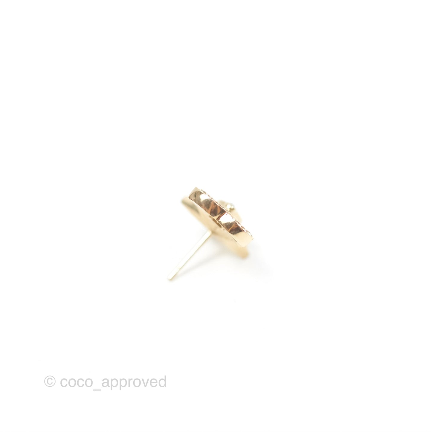 Chanel Crystal Star CC Earrings Gold Tone 23P