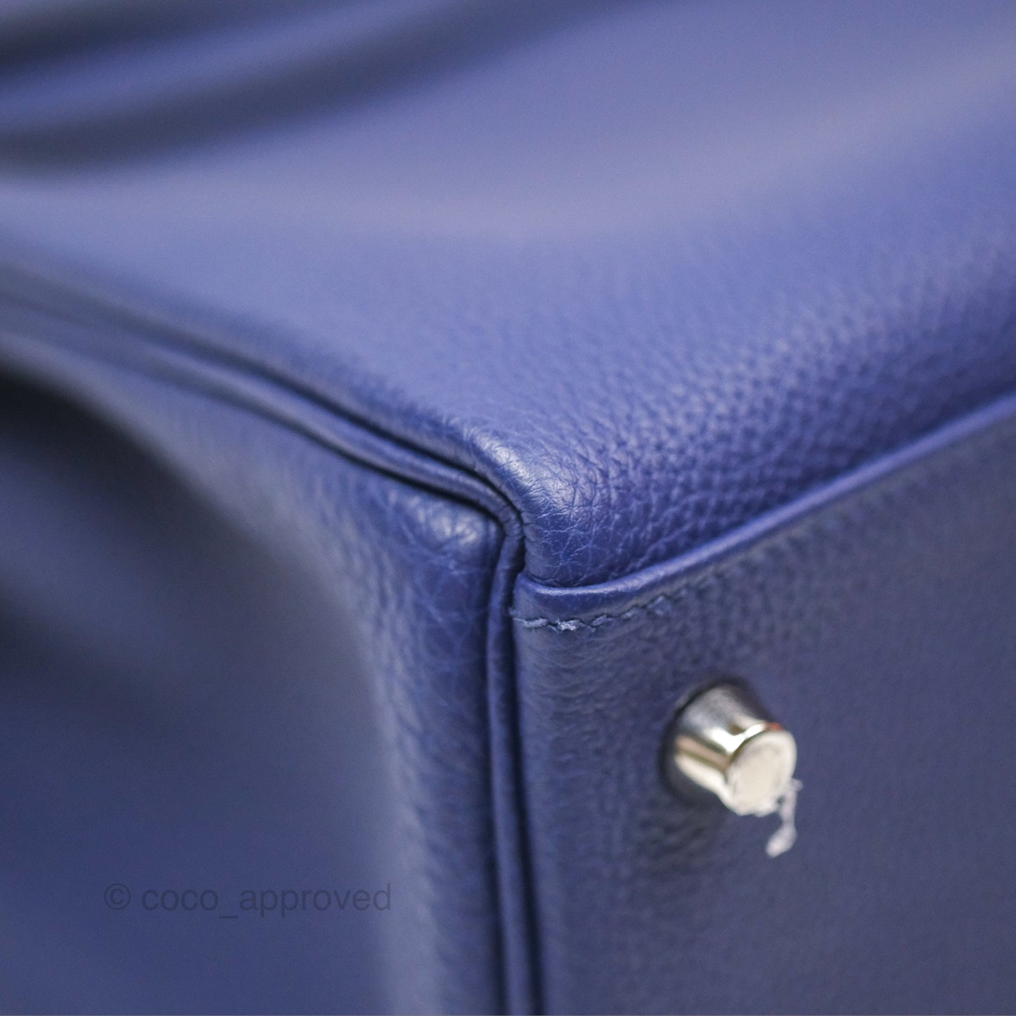 Hermès Kelly 32 Retourne Touch Bleu Encre Croc TM Palladium Hardware