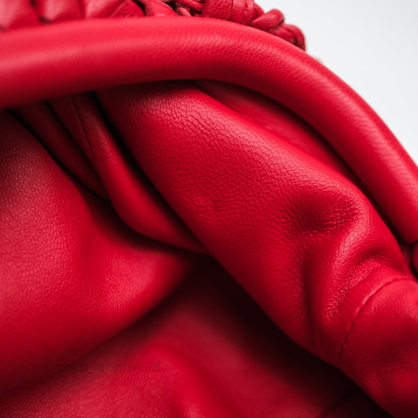 Bottega Veneta Mini Pouch Red Intrecciato Lambskin