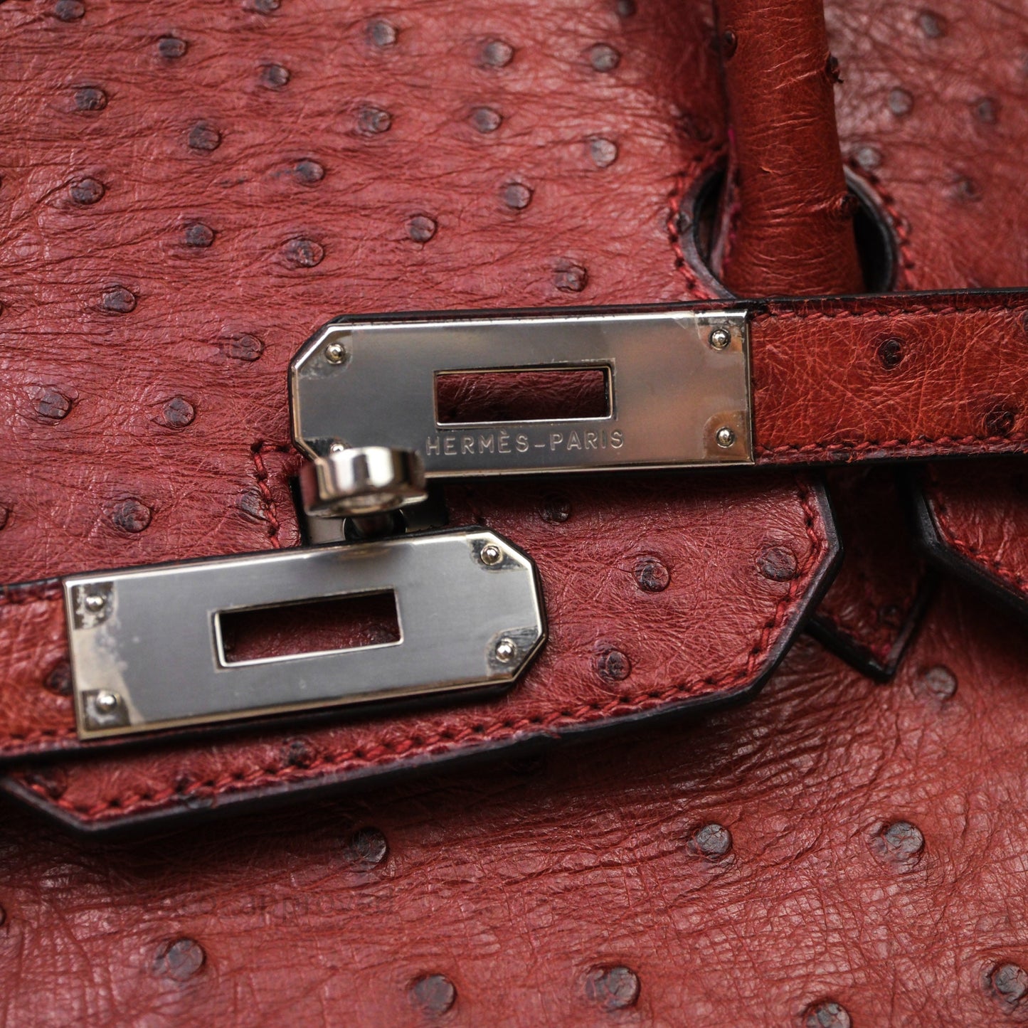 Hermès Birkin 35 Rouge H Ostrich Palladium Hardware