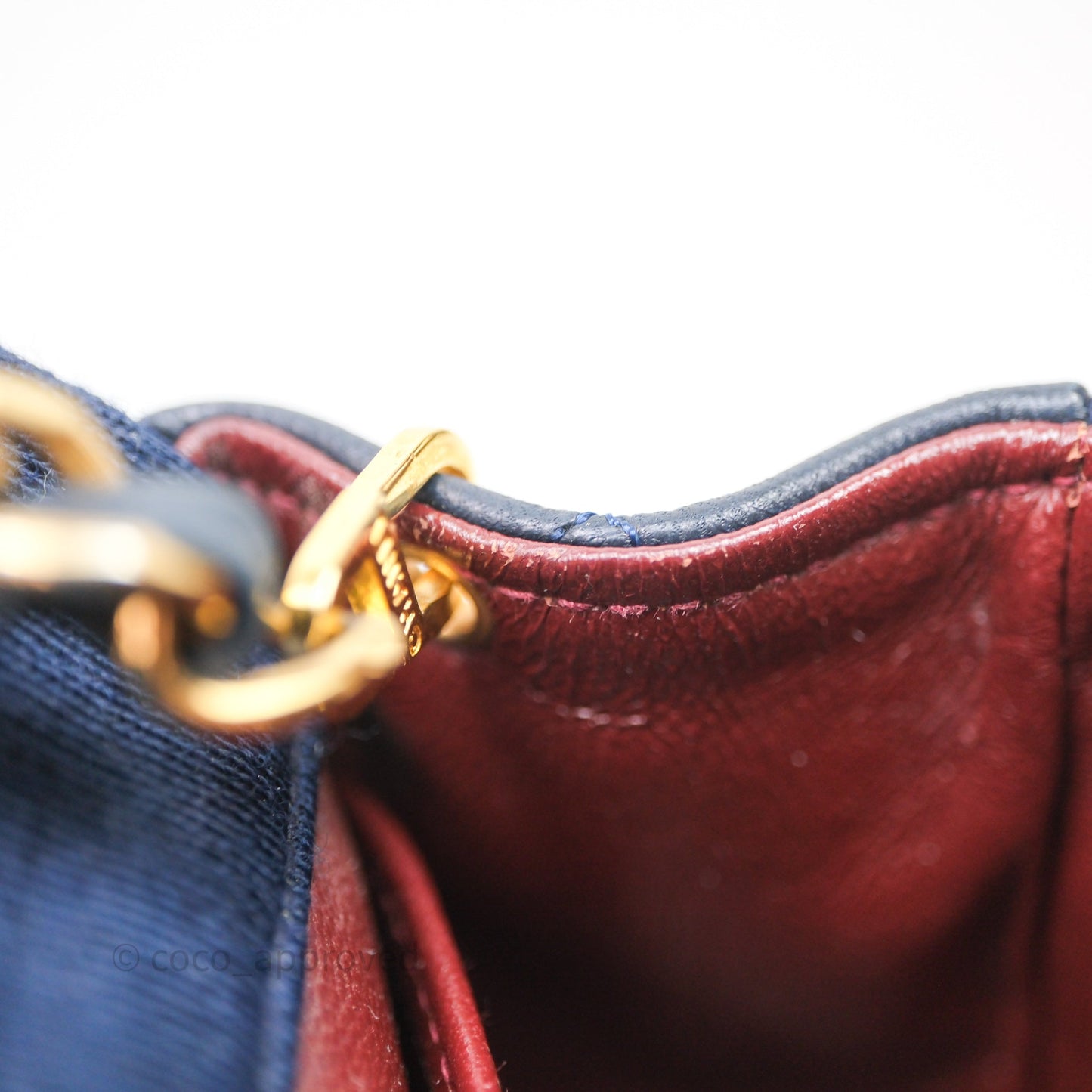 Chanel Vintage Mini Full Flap Bag Navy Fabrics / Lambskin 24K Gold Hardware