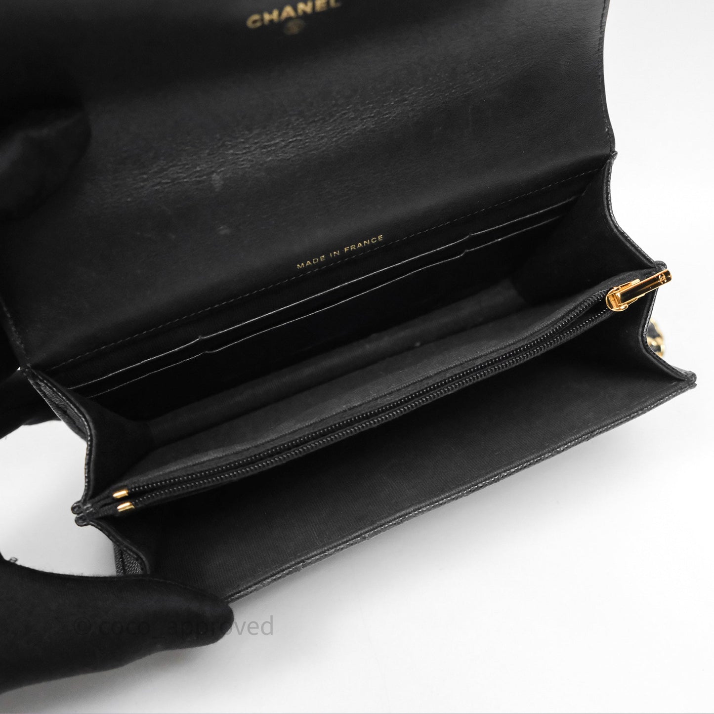 Chanel WOC Bag Charm Black Caviar Gold Hardware