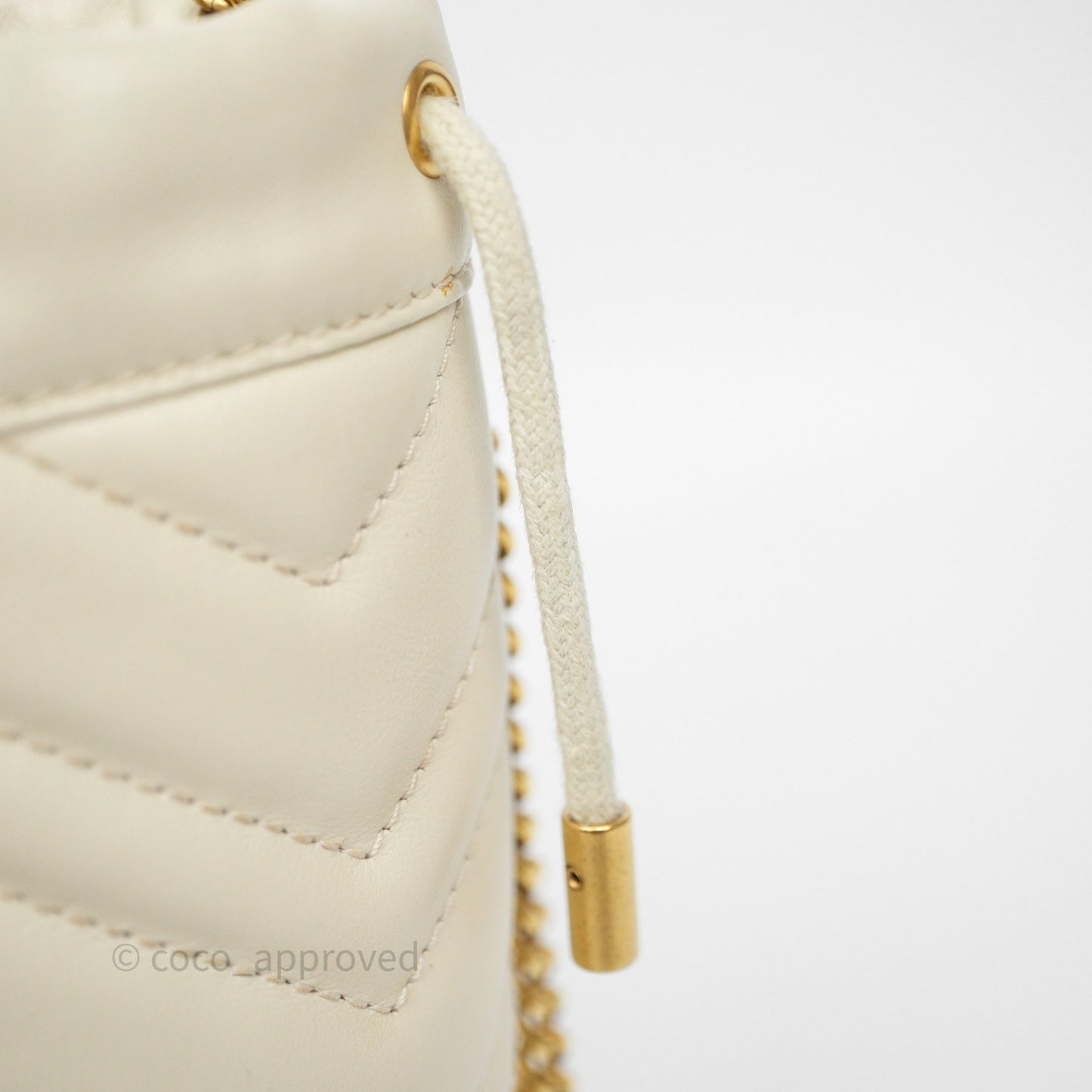 Gucci GG Marmont Mini Bucket Bag Ivory Leather