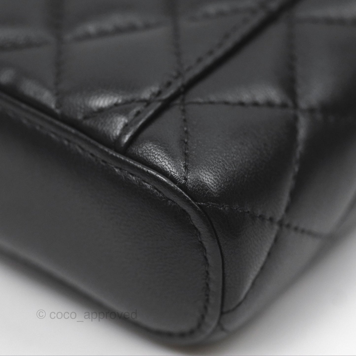 Chanel Classic Mini Vanity With Chain Black Lambskin Gold Hardware
