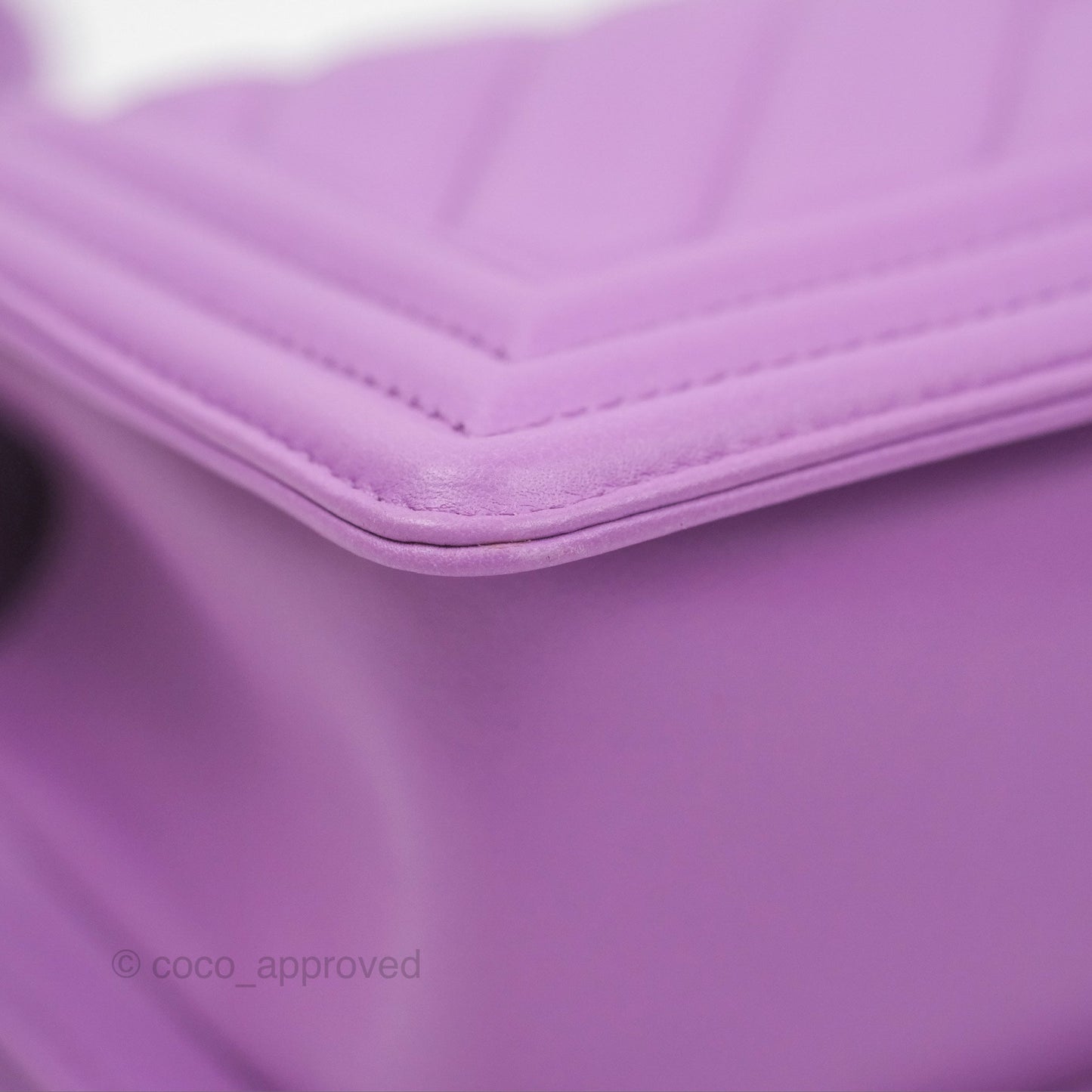 Chanel Chevron Small Boy Purple Calfskin Gold Hardwa