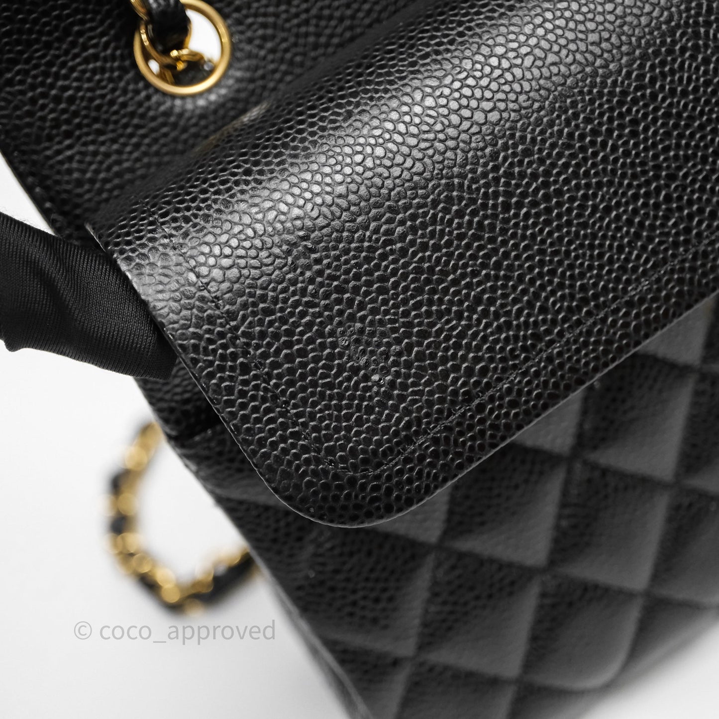 Chanel Classic Medium Flap Quilted Black Caviar Gold Hardware