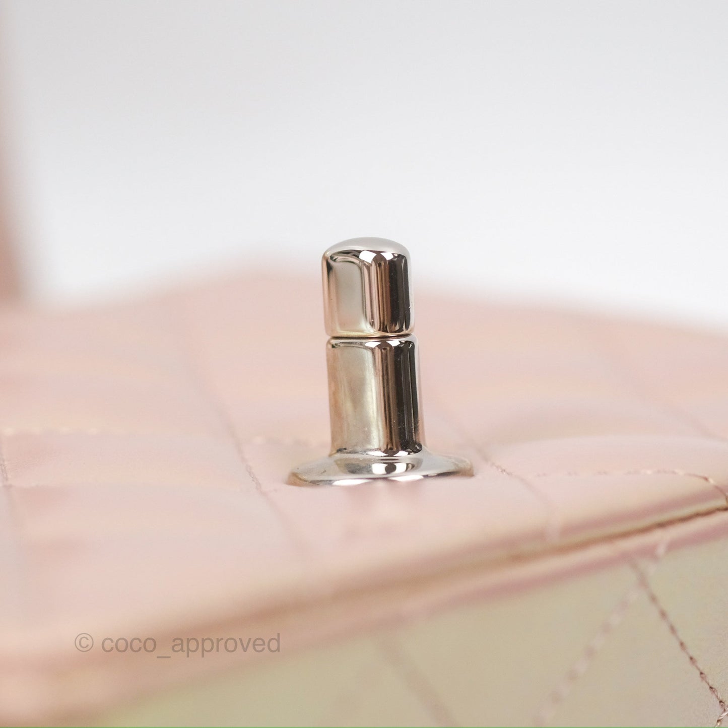 Chanel Mini Square Quilted Iridescent Pink Silver Hardware